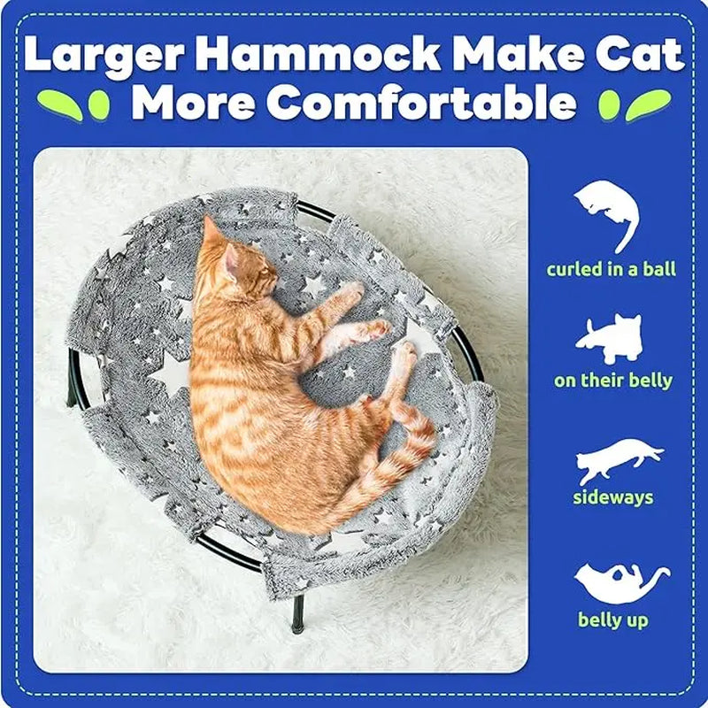 Pomesea Elevated Calming Cat Bed - Glow-in-the-Dark Anti-Anxiety Hammock for Cats and Small Dogs, Soft Indoor Pet Bed
